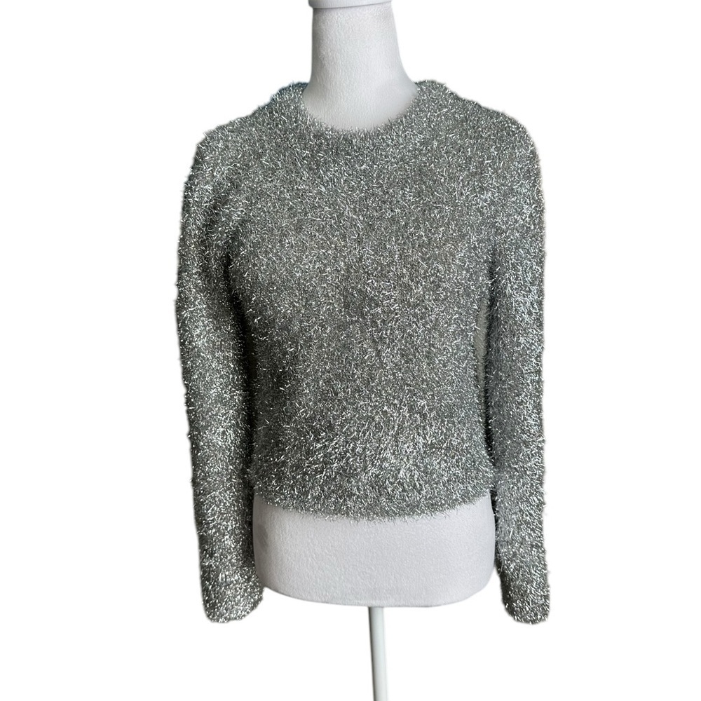 Mango Women's Crewneck Lurex Sweater Size Small